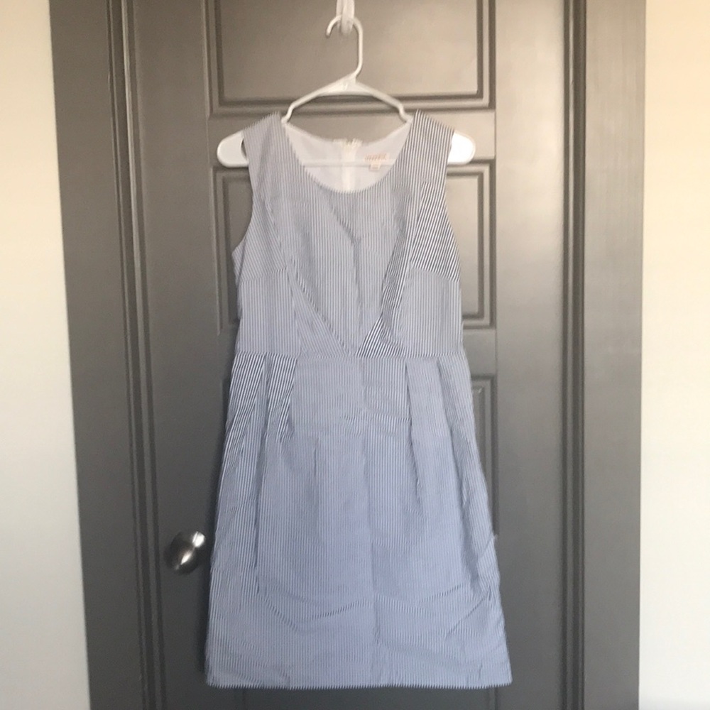 Blue/white thin stripe dress